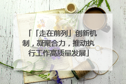 「走在前列」创新机制，凝聚合力，推动执行工作高质量发展